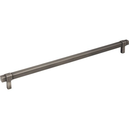 Jeffrey Alexander 305 mm Center-to-Center Brushed Pewter Square Zane Cabinet Pull 293-305BNBDL